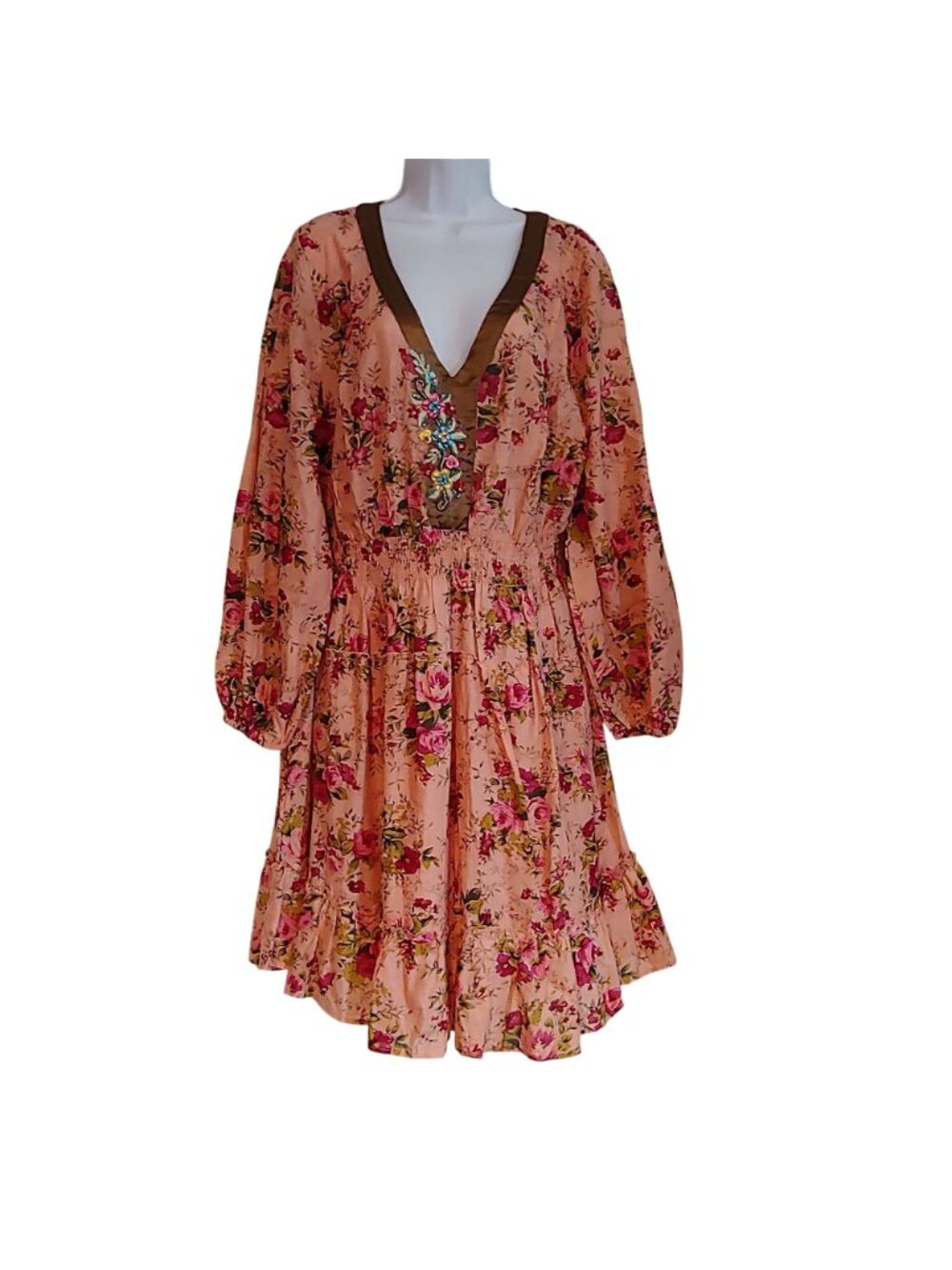 Aratta Silent Journey Garden Floral Boho Dress Romantic Cottagecore Festival XL - Picture 2 of 12
